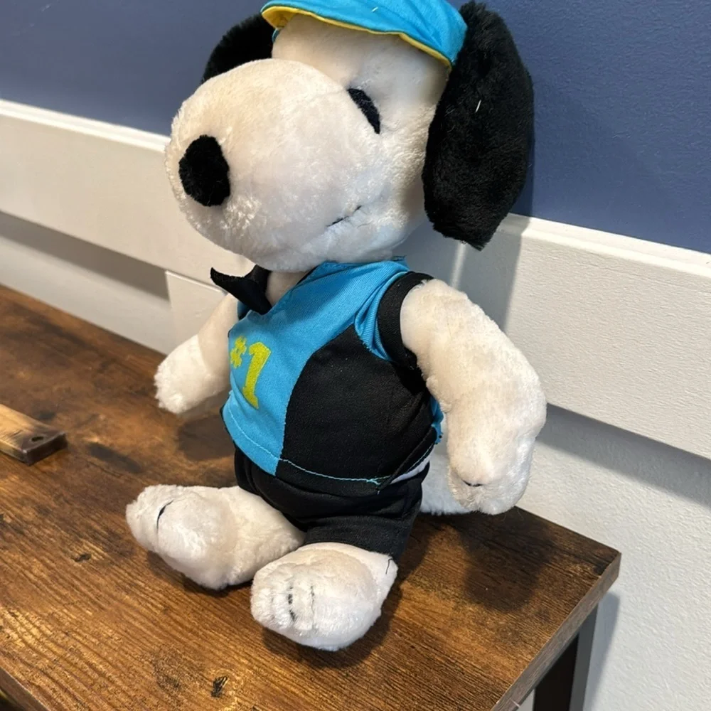 Snoopy Vintage Applause 1968 Bicycle Racing Plush Animal with tags